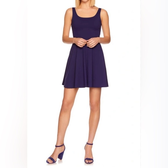 NWT Susana Monaco Knit Skater Dress size L - Midnight - Picture 1 of 7